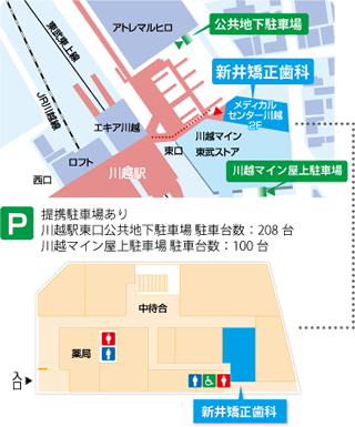川越市の医院地図